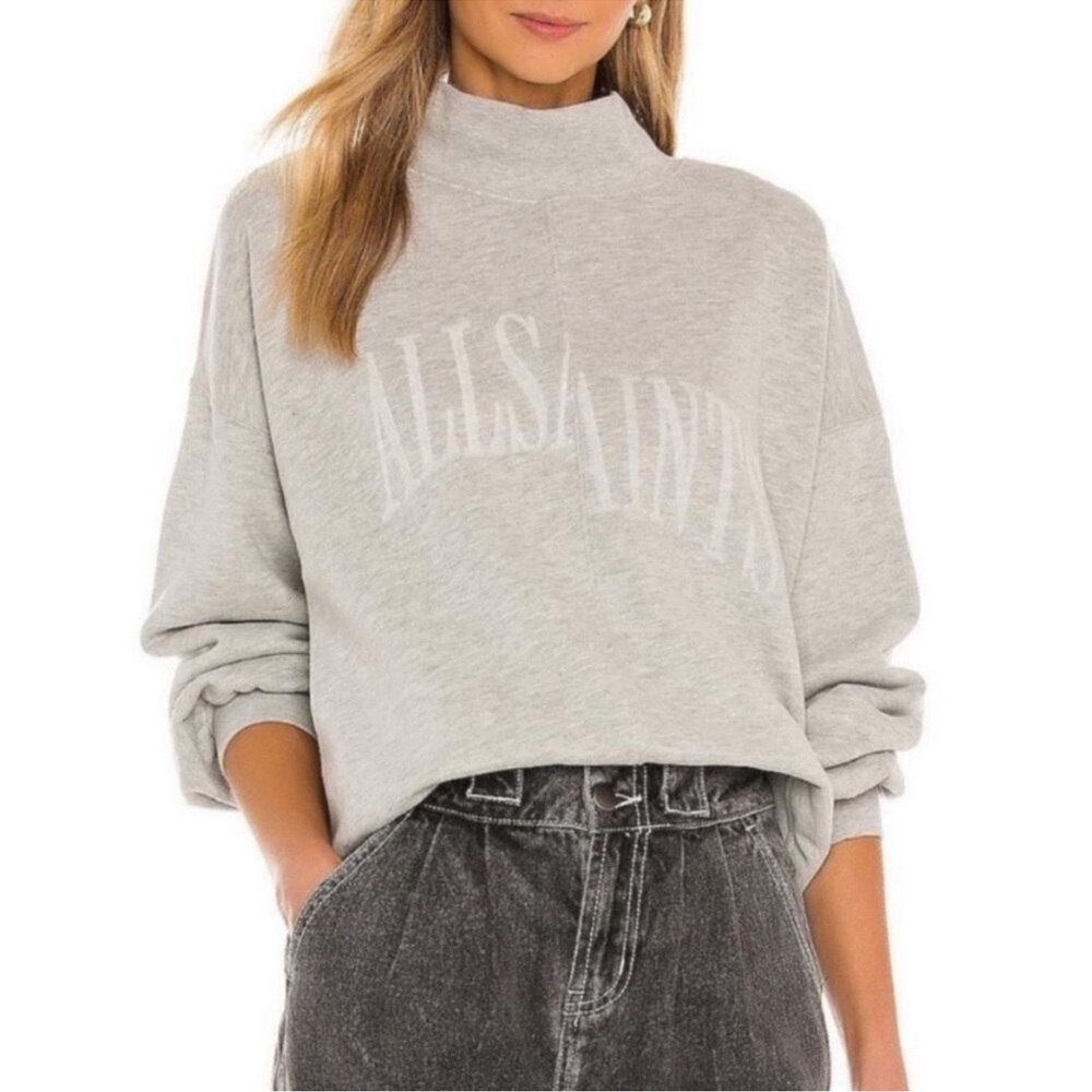 All Saints Navarra Splitsaints Grey Marl sweatshirt, new with tags, size Small